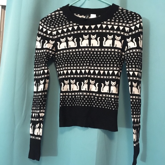 Black and White cat sweater - Picture 1 of 2